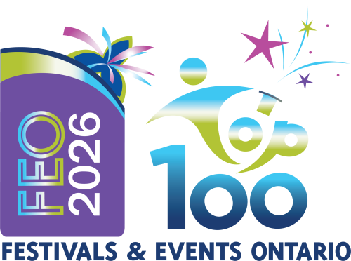 Festivals & Events Ontario 2026 Top 100 award graphic with colourful fireworks and gradient text